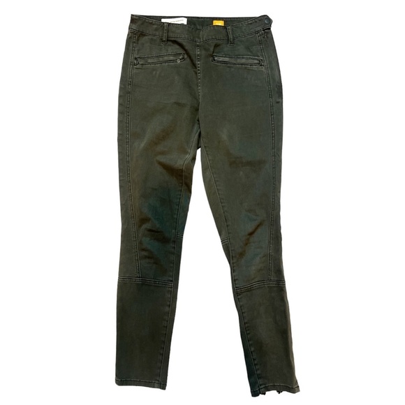 Anthro Pilcro Letterpress Olive Green Superscript Skinny Jeans Zipper Ankle 27 - Picture 1 of 7